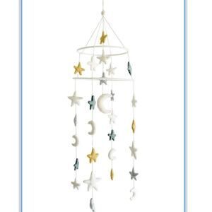 Pehr Two-Tiered Celestial Baby Mobile w/Handmade Wool Moons/Stars